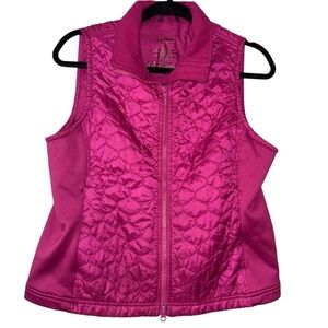 L. L. Bean Quilted Puffer Vest Fuchsia Pink Women’s M Feminine Girly Preppy Warm